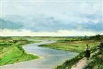 Alexei Petrowitsch Bogoljubow  - Bilder Gemälde - The Moskva River near Zvenigorod