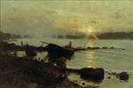 Ilya Efimovich Repin - Bilder Gemälde - An der westlichen Dwina. Sonnenaufgang