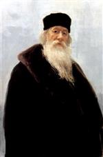 Ilya Efimovich Repin  - Bilder Gemälde - Bildnis Wladimir Stassow im Pelzmantel