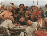 Ilya Efimovich Repin  - Bilder Gemälde - Die Saporoger Kosaken schreiben einen Brief an den türkischen Sultan