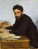 Ilya Efimovich Repin  - Bilder Gemälde - Portrait of writer Vsevolod Mikhailovich Garshin
