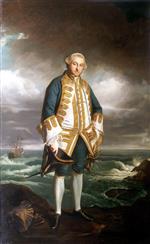 Joshua Reynolds - Bilder Gemälde - Admiral Edward Boscawen