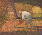 Georges Seurat - Bilder Gemälde - Bauer mit Hacke