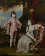 Joshua Reynolds  - Bilder Gemälde - George Cape, Viscount Malden and Lady Elizabeth Capel