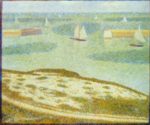 Georges Seurat - Bilder Gemälde - Einfahrt zum Hafen Port en Bessin