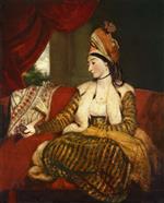 Joshua Reynolds  - Bilder Gemälde - Mrs Baldwin in Eastern Dress