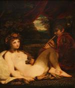 Joshua Reynolds  - Bilder Gemälde - Nymph and Piping Boy