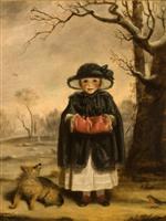 Joshua Reynolds  - Bilder Gemälde - Portrait of Caroline Scott