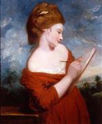 Joshua Reynolds  - Bilder Gemälde - Portrait of Elizabeth Johnson
