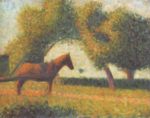 Georges Seurat - paintings - Horse in a Field
