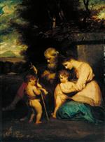 Joshua Reynolds  - Bilder Gemälde - The Holy Family with the Infant Saint John