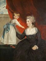 Joshua Reynolds  - Bilder Gemälde - The Honourable Frances Courtenay, Lady Honywood and her Daughter