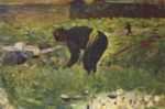 Georges Seurat  - Bilder Gemälde - Paysan au travail