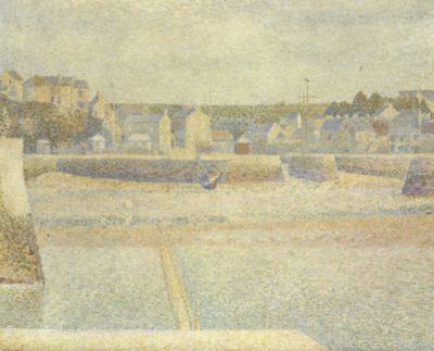 Port en Bessin  l'avant port  maree basse