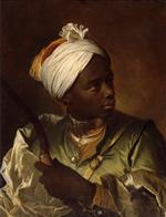 Hyacinthe Rigaud  - Bilder Gemälde - Young Negro with a Bow