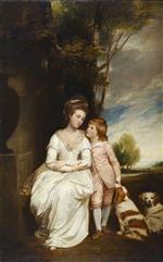 George Romney - Bilder Gemälde - Anne Countess of Albemarle and Her Son