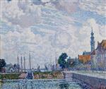 Theo van Rysselberghe  - Bilder Gemälde - Cloudy Sky over the Harbour of Veere