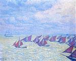 Theo van Rysselberghe  - Bilder Gemälde - Fishing Flotilla from Arnemuiden