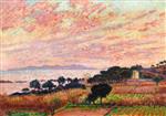 Theo van Rysselberghe  - Bilder Gemälde - The Bay at Sunset