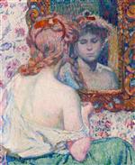 Theo van Rysselberghe  - Bilder Gemälde - Woman in the Mirror