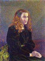 Theo van Rysselberghe  - Bilder Gemälde - Young Woman in Green Dress