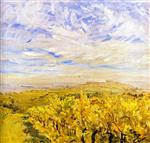 Max Slevogt - Bilder Gemälde - Early Autumn in the Palatinate - Vineyards near Neukastel