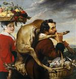 Frans Snyders  - Bilder Gemälde - Figures with Fruit and Game
