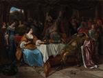 Jan Havicksz Steen - Bilder Gemälde - Esther, Ahasuerus, and Haman