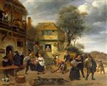 Jan Havicksz Steen  - Bilder Gemälde - Peasants before an Inn