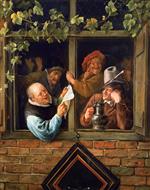 Jan Havicksz Steen  - Bilder Gemälde - Rhetoricians at at Window