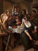 Jan Havicksz Steen  - Bilder Gemälde - The satyr and the peasant