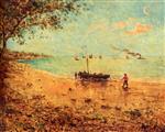 Alfred Stevens - Bilder Gemälde - A Beach In Normandy