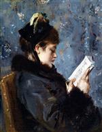 Alfred Stevens - Bilder Gemälde - A Portrait of Madame Brizat from the Comedie Francaise