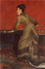 Alfred Stevens - Bilder Gemälde - Elegant at Billiards