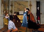 Alfred Stevens - Bilder Gemälde - Elegant Figures in a Salon