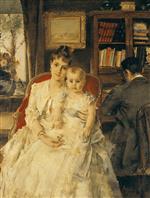 Alfred Stevens  - Bilder Gemälde - Familienszene