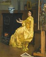Alfred Stevens  - Bilder Gemälde - In the Studio-2