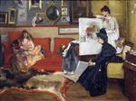 Alfred Stevens  - Bilder Gemälde - In the studio