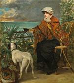 Alfred Stevens  - Bilder Gemälde - Lady with a Dog