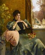 Alfred Emile Stevens  - Bilder Gemälde - Pensive Woman at the Window