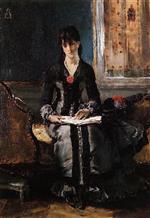 Alfred Stevens  - Bilder Gemälde - Portrait of a Young Woman