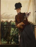 Alfred Stevens  - Bilder Gemälde - Portrait of Mademoiselle Dubois