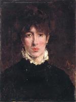 Alfred Stevens  - Bilder Gemälde - Portrait of Sarah Bernhardt