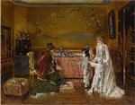 Alfred Emile Stevens  - Bilder Gemälde - Ready for the Fancy Dress Ball
