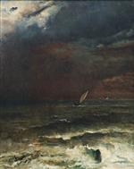 Alfred Stevens  - Bilder Gemälde - Seascape-Storm Effect