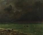 Alfred Stevens  - Bilder Gemälde - Storm at Honfleur