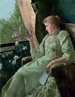 Alfred Stevens  - Bilder Gemälde - Symphony in Green