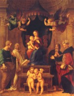 Raffael  - paintings - Madonna mit Kind, Heiligen und Engeln