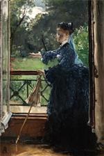 Alfred Stevens  - Bilder Gemälde - Woman on the Balcony