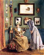Alfred Stevens  - Bilder Gemälde - Women with a Japanese Doll